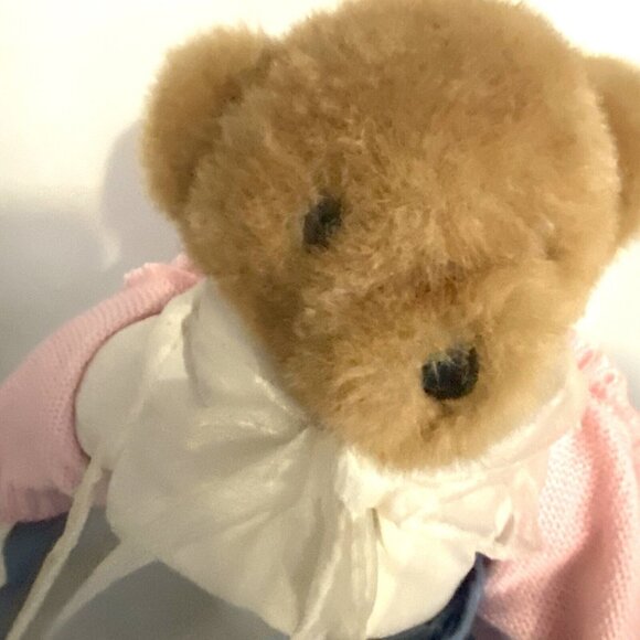 Tenderheart Teddy Bear Couple In 50s Style Leather Jacket Denim & Poodle Skirt - Picture 8 of 12